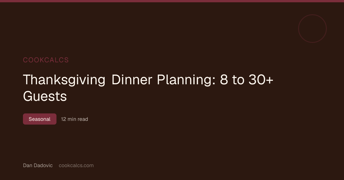 Thanksgiving Dinner Planning: 8 to 30+ Guests | CookCalcs | CookCalcs